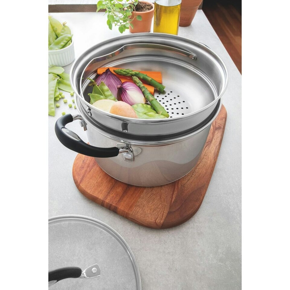 image 1 of Tramontina Stainless Steel 2 Pcs. Steamer Set