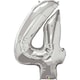 image 2 of Qualatex 34 Inch Metallic Silver Number Balloons (0-9) - Silver - 4