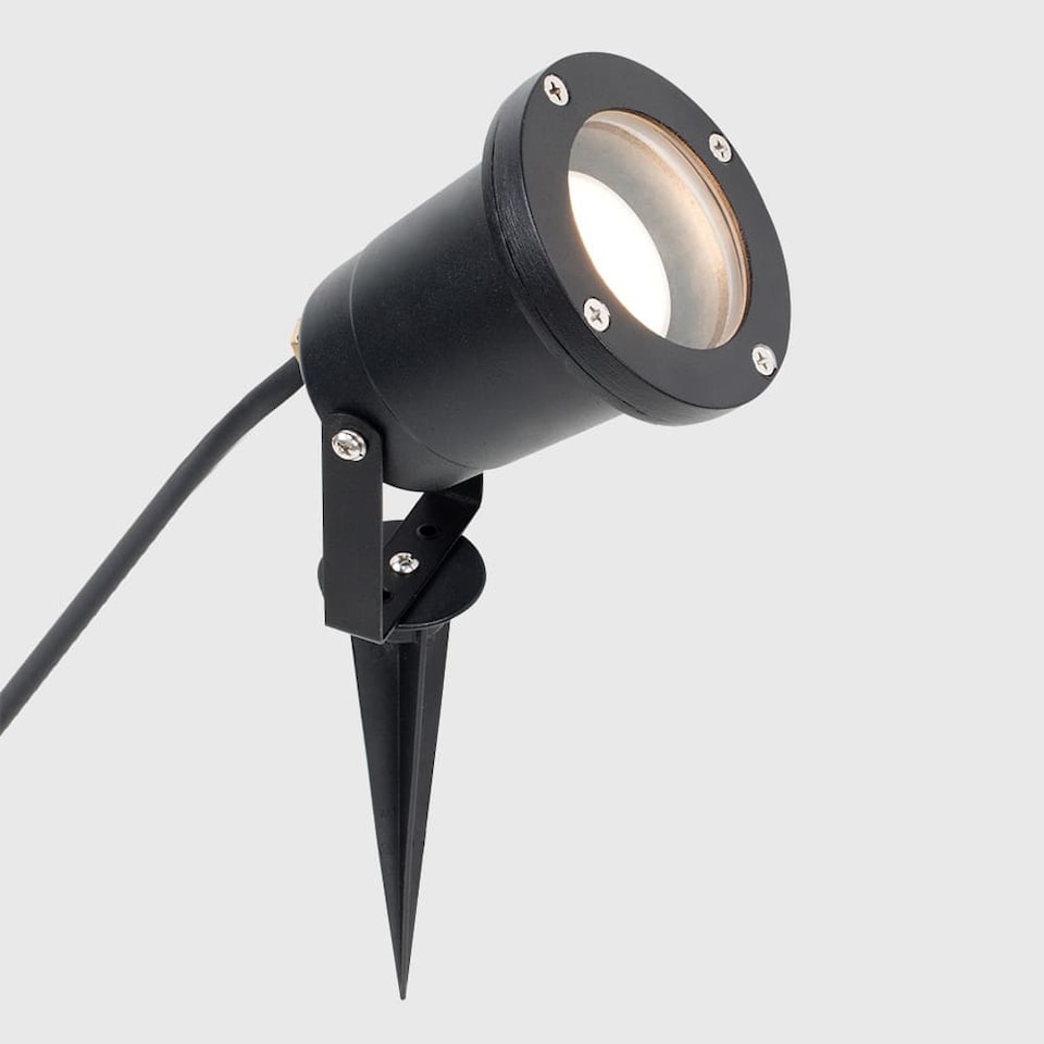 image 1 of ValueLights Berwick 4 Pack IP65 3 In 1 Ground Wall Spike Outdoor Lights | Black