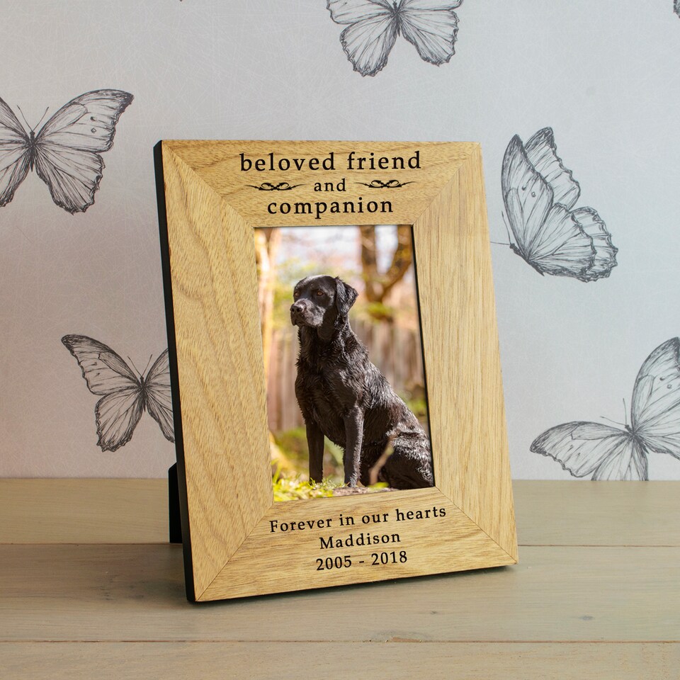 image 1 of Personalised Beloved Friend and Companion Wood Picture Frame 6x4 Sympathy