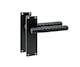 image 3 of Golden Grace 5 Pairs Victorian Knurled Hex Cut Door Handle on Backplate Matt Black with 2.5" Latch & Hinges - 150mm x 40mm