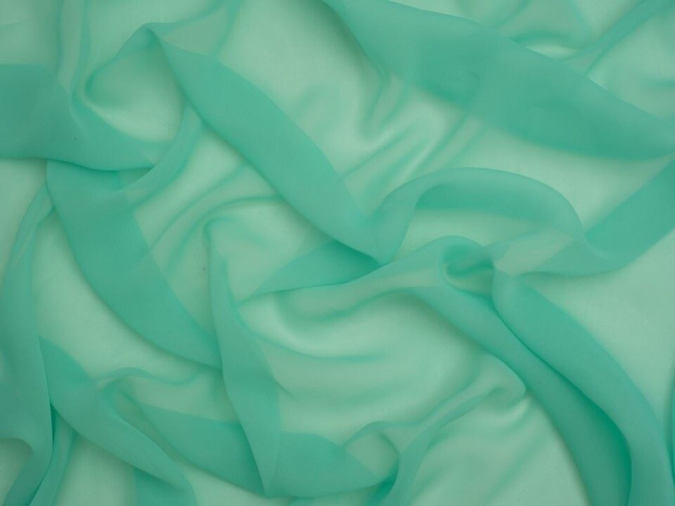 Minerva Core Range Green Light Sheer Chiffon Fabric for Dressmaking, 110cm / 43" Wide - per metre