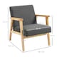 image 3 of HOMCOM Modern Fabric Accent Chair w/ Rubber Wood Legs Padded Grey