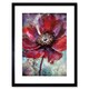 image 1 of Red Anemone Flower Bloom Watercolour 9x7" Black Framed Wall Art Print