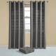 image 3 of Homescapes Cotton Rajput Ribbed Charcoal Grey Curtain Pair - 66 x 72" Drop Grey