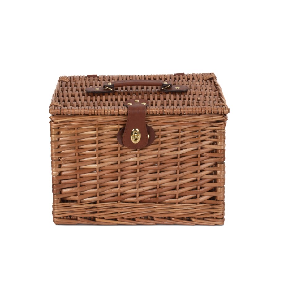 image 1 of Light Steamed 35cm Wicker Chest Hamper | Brown | Brown | One Size