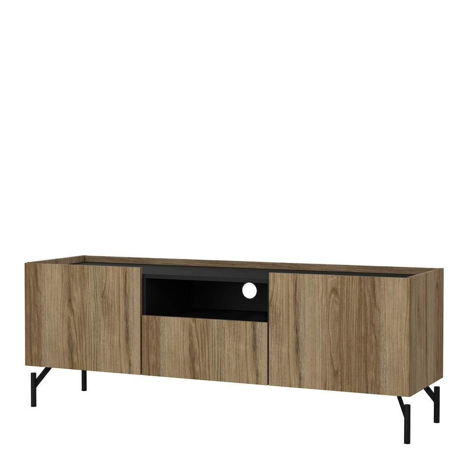 image 1 of Kendall TV-Unit with 2 Doors + 1 Drawer Oak and Black