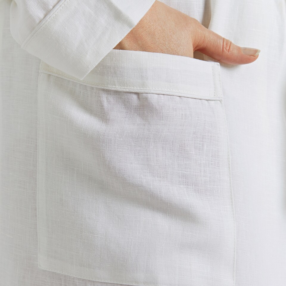 image 1 of Martex Linen Bathrobe Small White
