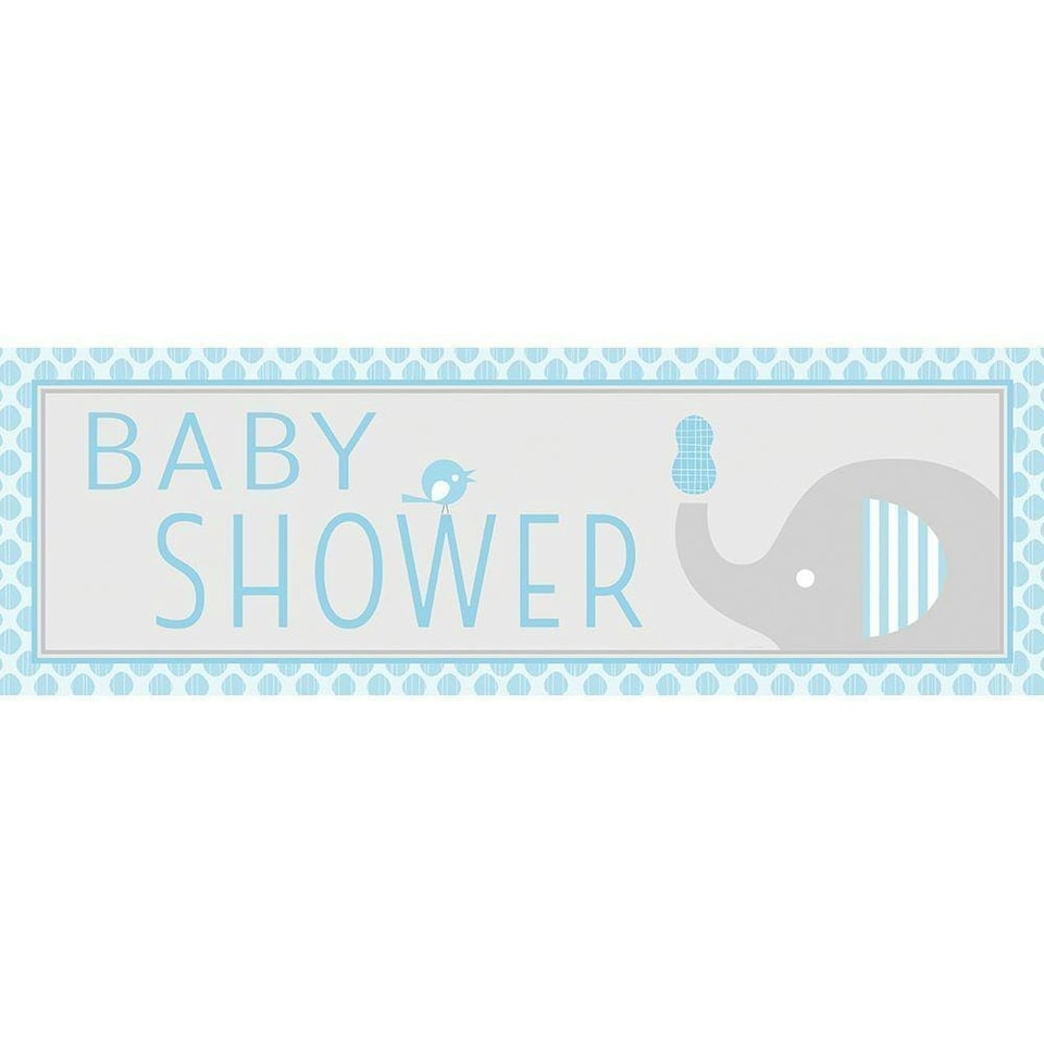 Creative Party Baby Shower Banner - Blue/Grey - One Size