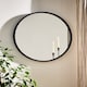 image 1 of Curzon Circular Black Iron Wall Mirror Black