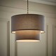 image 1 of ValueLights Jodie Two Tier Grey Linen Drum Lamp Shade and Bulb Grey