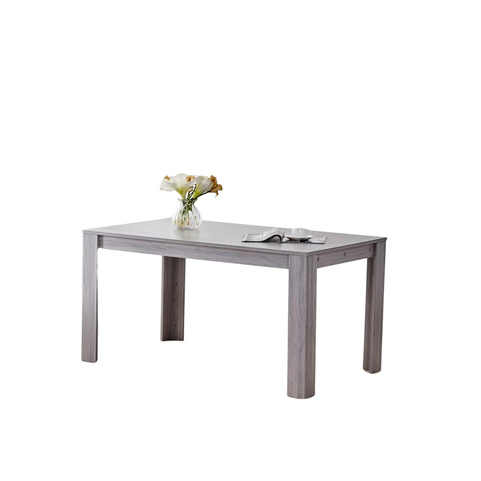 image 1 of Dining Table Grey Wood Kitchen Place for 4 Seats, Dining Table Only (Grey H 75 x L 117 x W 77 cm) Grey