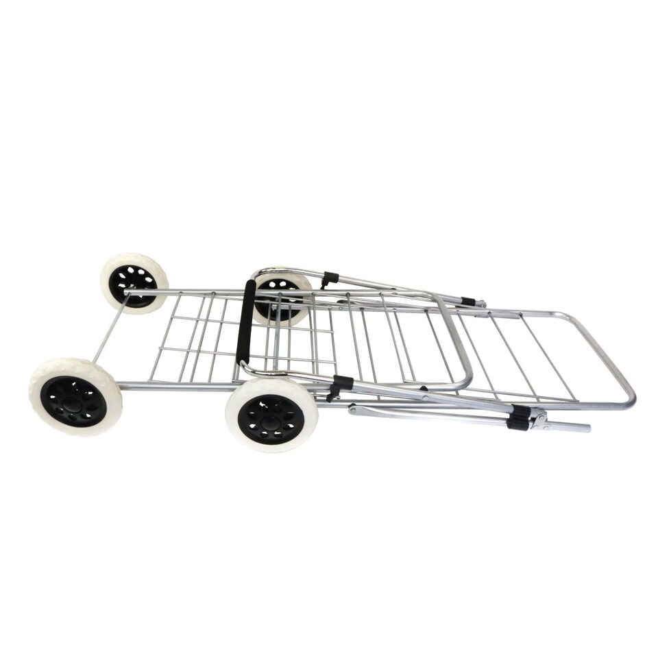 image 1 of 4 Wheel Folding Shopping Trolley Bag Cart Market Laundry