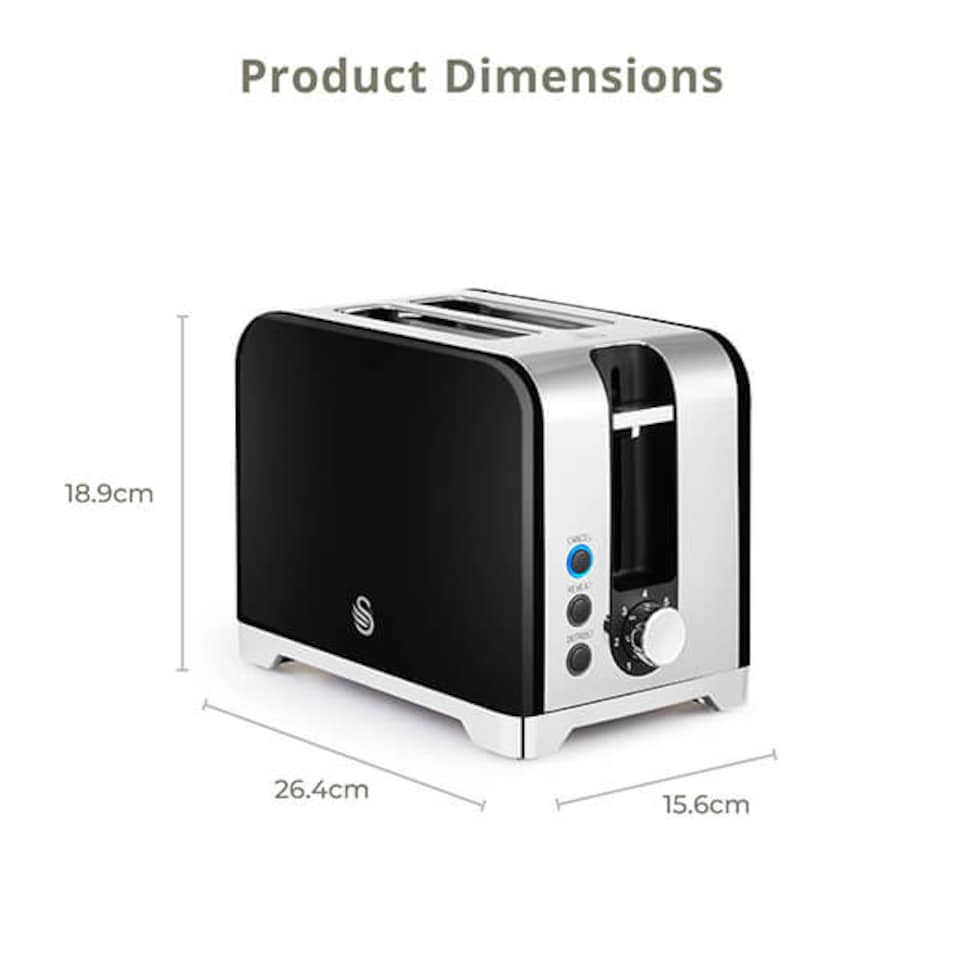 image 1 of Swan Solace Black 2 Slice Toaster