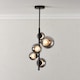 image 5 of Set of 2 Cole - Black with Smoke Glass 5 Light Ceiling Pendants