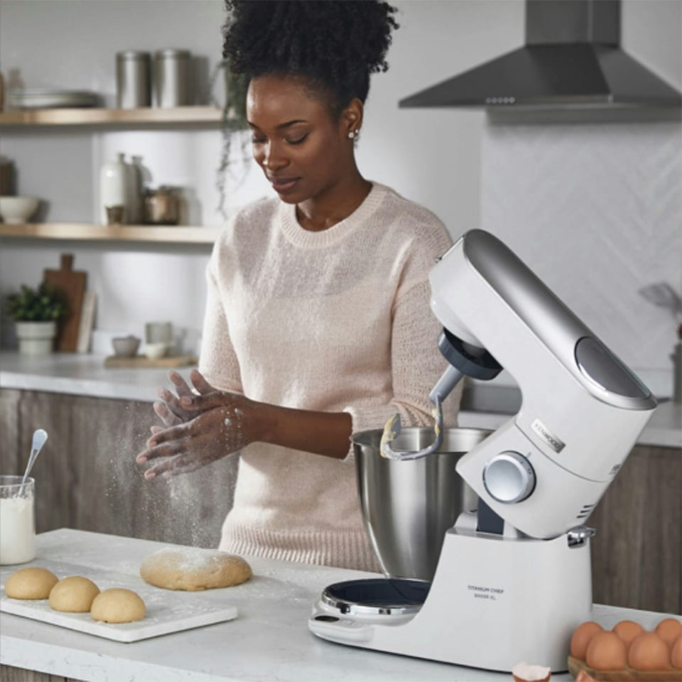 image 1 of Kenwood Stand Mixer, Titanium Chef Baker, 5L White