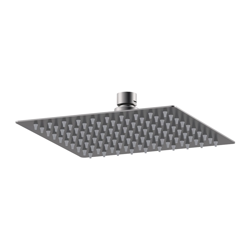 image 1 of Balterley Contemporary Bathroom Pride Slim Thin Fixed Shower Head | Silver | Brushed Pewter | 1