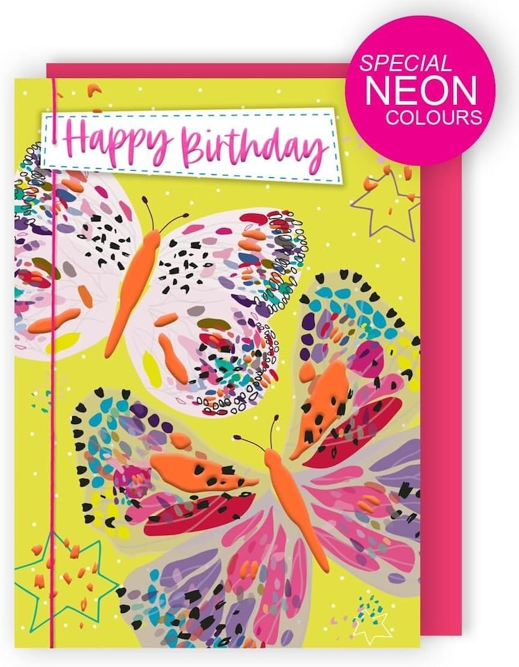 image 1 of Butterflies Bonanza! Hand-Finished Birthday Card