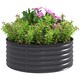 image 1 of Outsunny Galvanised Planter with Gloves, 120 x 120 x 43cm, Dark Grey 