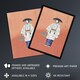 image 2 of Actor in the Noh Play Hanagatami Vintage Framed Wall Art Print Tsukioka 12x16"