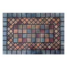 Nicoman Rubber Elegant Blue Tile Doormat - 90x60cm