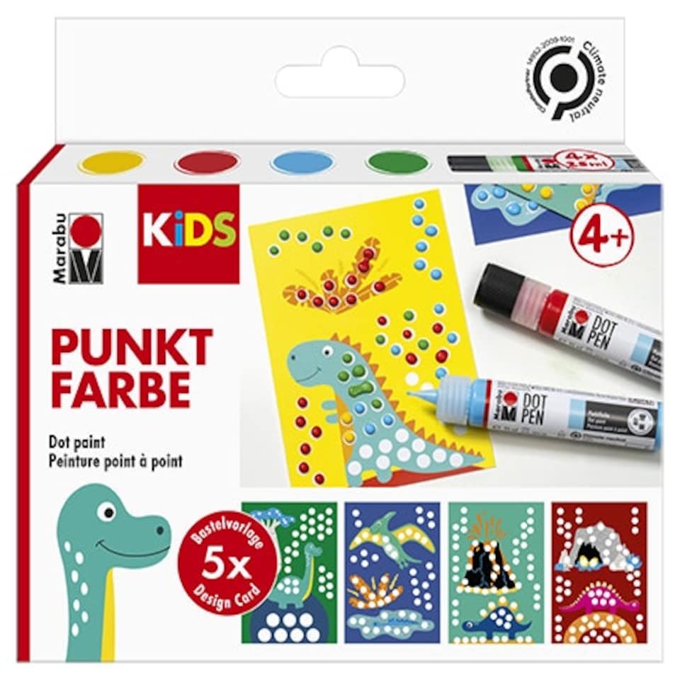 image 1 of Marabu Kids Dot Pen Set, Multicoloured, 4 x 25ml