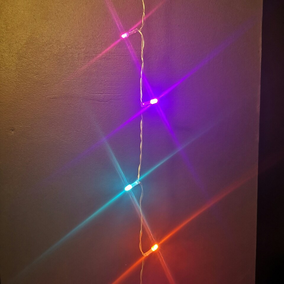 image 1 of 20m Multi Function Battery Operated Rainbow LED Fairy Lights Christmas Decoration with Timer