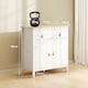image 3 of HOMCOM Sideboard, Modern Storage Cabinet with Drawer, Adjustable Shelf and PU Pulls for Living Room, Dining Room, Kitchen, White | White