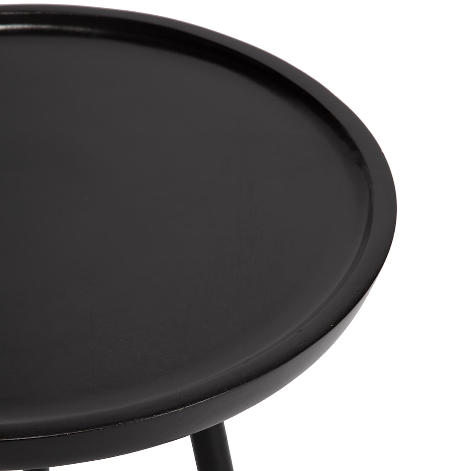 image 1 of Chervey Round Solid Mango Wood Side Table with Tri-Pin Legs Large