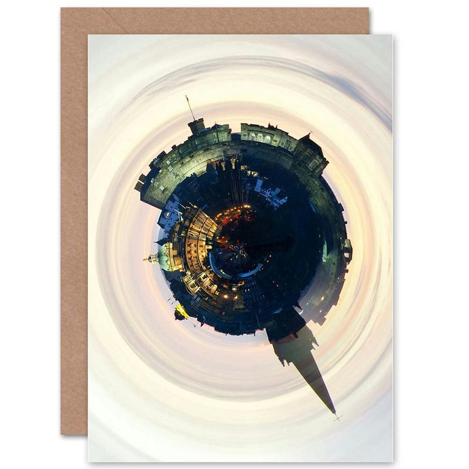 image 1 of Photo Small World Skyline Edinburgh Scotland Scottish Scotland Card