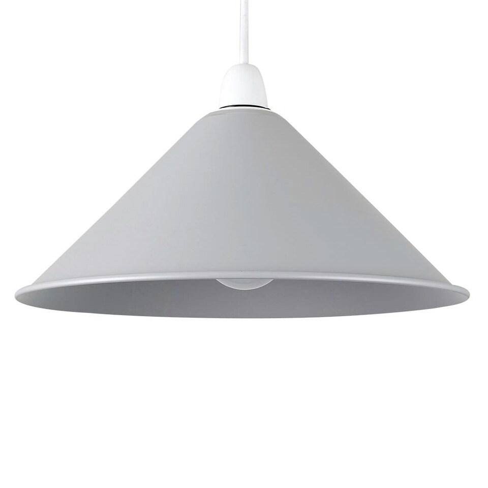 image 1 of ValueLights Waywell Grey Tapered Ceiling Light Shade & Bulb