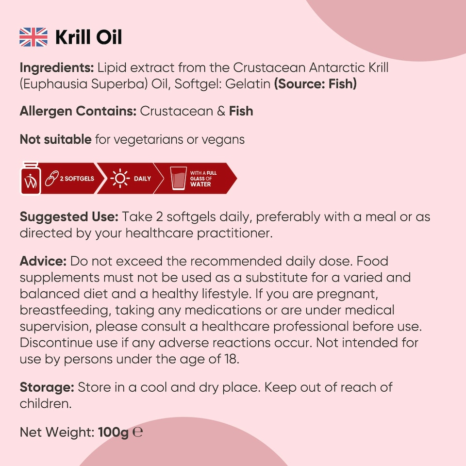 image 1 of Antarctic Krill Oil - 180 Softgels (3 Months) - EPA, DHA, Astaxanthin