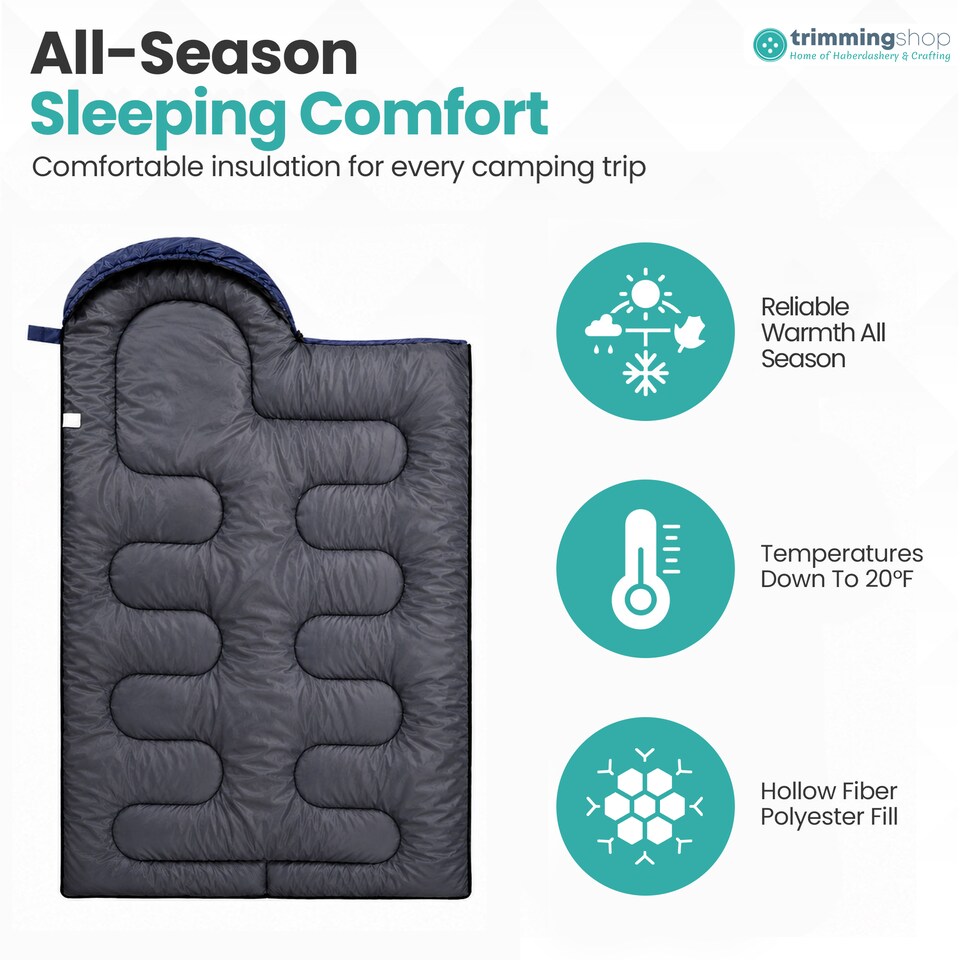 image 1 of 4 Season Waterproof Backpacking Sleeping Bag for Single Adults - 6ft
