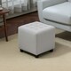 image 7 of HOMCOM Square Footstool Small Ottoman w/ Wood Legs for Bedroom Light Grey Grey