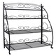 image 1 of Folding Plant Stand 4 Shelf Black