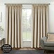 image 1 of Oxford Cream Velvet Curtains 90 x 72 inch (229 x 183 cm) 100% Blackout Pencil Pleat Thermal Noise Reducing Curtains for Bedroom and Living Room