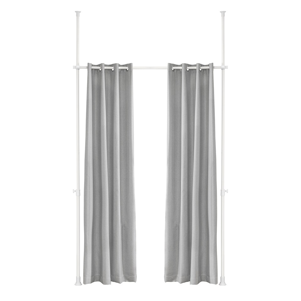 image 1 of SoBuy Adjustable Room Divider with Blackout Curtains, Light Gray, 45.3x3.9x43.3 inches, 4.7 kg - KLS12-HG