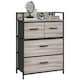image 6 of HOMCOM Bedroom Chest of Drawers 4 Drawer Dresser w/ Shelf, Grey Wood Effect