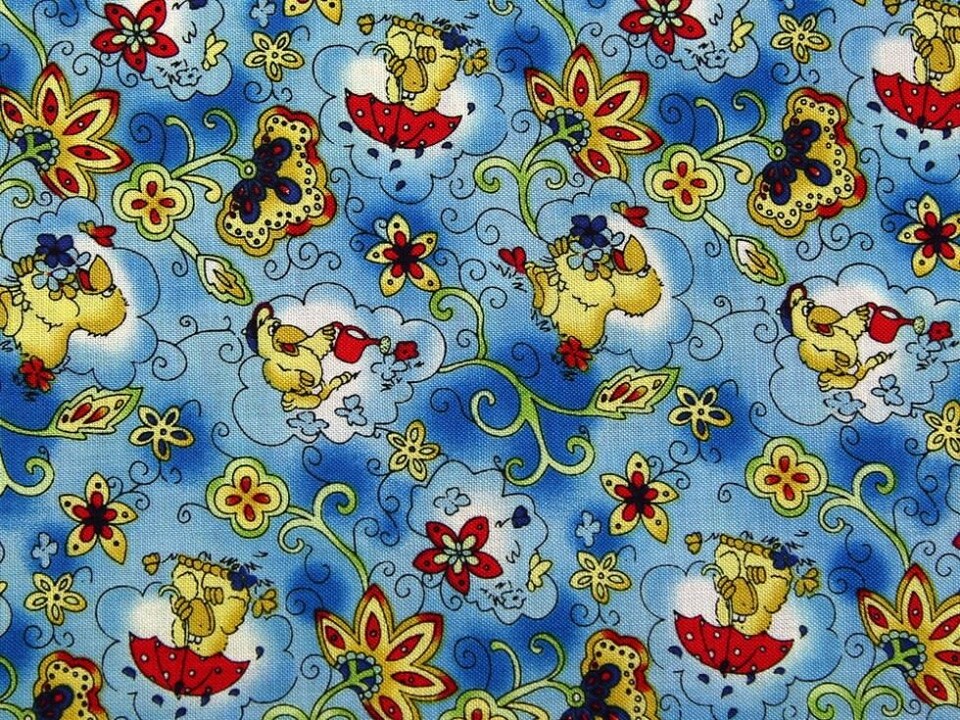 Blue 100% Cotton Fabric for Bag Making, Dressmaking, Quilting, 135cm / 53" Wide - per metre