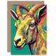image 1 of Trippy Psychedelic Colourful Goat Birthday Card