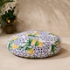 image 2 of OHS Lemons Outdoor Garden Patio Deck Large Plump Round Water Resistant Floor Plush Seat Cushion Blue | 60cm