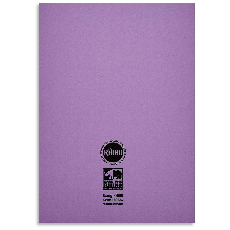 image 1 of Rhino 80 Page Oversized Tinted Exercise Book Purple 13 x 9in 10 Pack