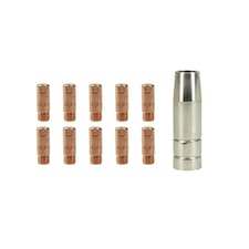 Cebora 130 & 110 / Snap On 130 1x Shroud / Nozzle & 10x 0.6mm Welding Tips