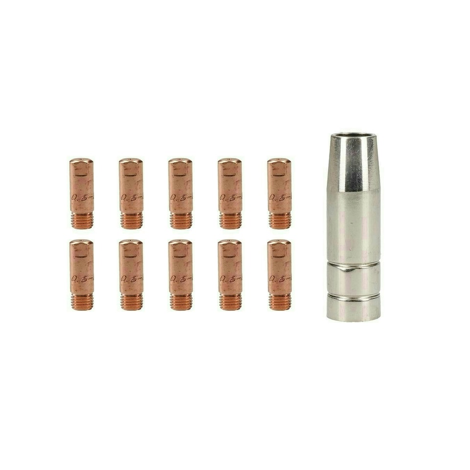 image 1 of Cebora 130 & 110 / Snap On 130 1x Shroud / Nozzle & 10x 0.6mm Welding Tips