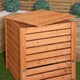 image 4 of 74 x 71cm Large Wooden Garden Waste Compost Bin with Removable Lid & Bottom Door