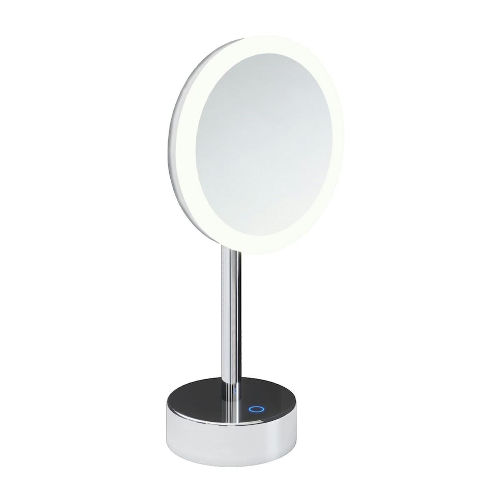image 1 of Cosmic Magnifying Mirror w/ Dimmable LED Light & Sturdy for Bathroom, Light Grey N/A