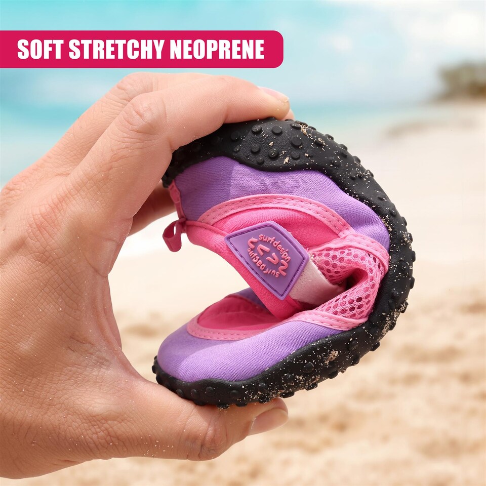 image 1 of GEEZY Kids Aqua Water Shoes for Girls Beach Holidays - Pink, UK Child 8