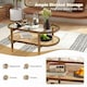 image 9 of COSTWAY 2-Tier Coffee Table Rattan Center Cocktail Tea Table Brown