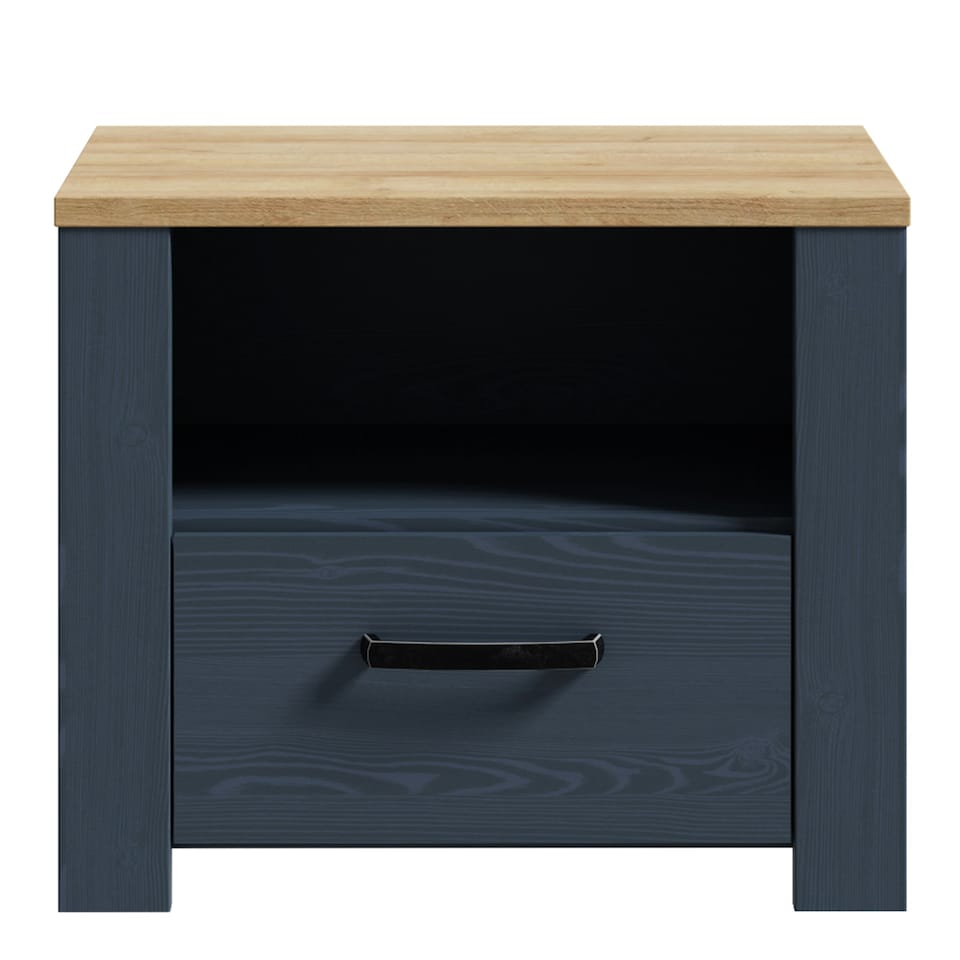 image 1 of Bohol 1 Drawer Bedside I n Navy Oak