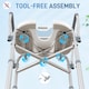 image 9 of HOMCOM Shower Chair with Hygiene Cut-Out Seat and Reinforced Crossbars, Height Adjustable Padded Bath Chair with Non-slip Feet for Elderly Seniors Disabled Handicap, Tool-Free Assembly, Light Blue